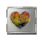 Stone Country Bridge Mega Link Heart Italian Charm (18mm)