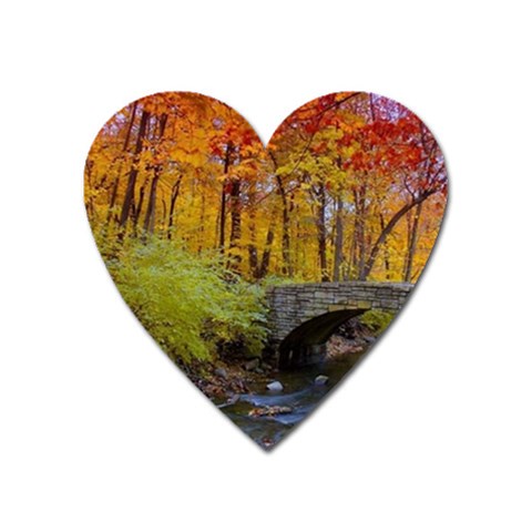 Stone Country Bridge Magnet (Heart) from ArtsNow.com Front