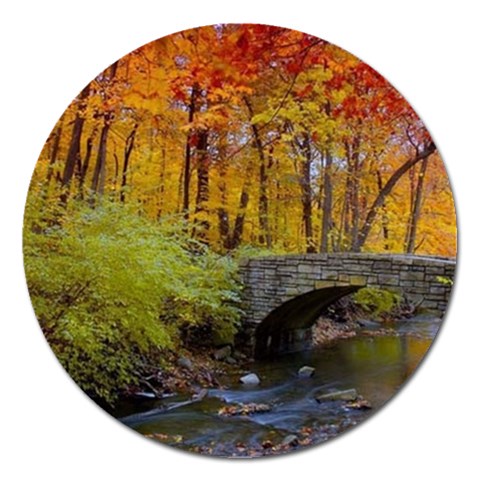 Stone Country Bridge Magnet 5  (Round) from ArtsNow.com Front