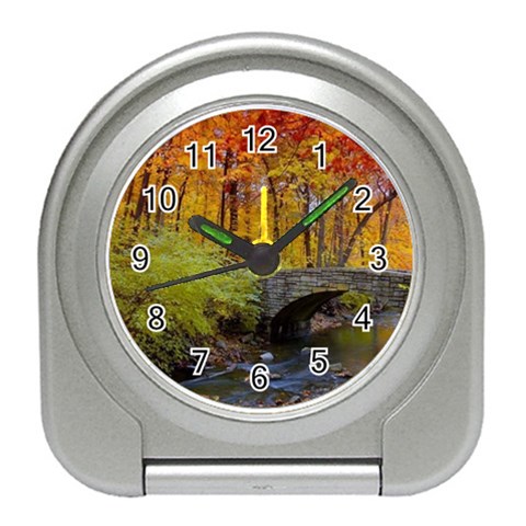 Stone Country Bridge Travel Alarm Clock from ArtsNow.com Front