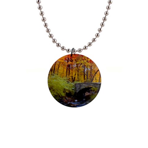 Stone Country Bridge 1  Button Necklace from ArtsNow.com Front