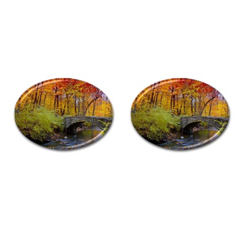 Stone Country Bridge Cufflinks (Oval) from ArtsNow.com Front(Pair)