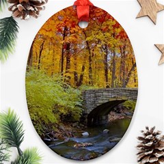 Stone Country Bridge Oval Ornament (Two Sides) from ArtsNow.com Front