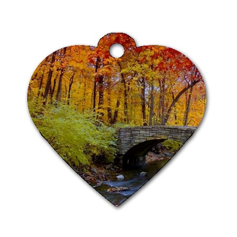 Stone Country Bridge Dog Tag Heart (One Side) from ArtsNow.com Front