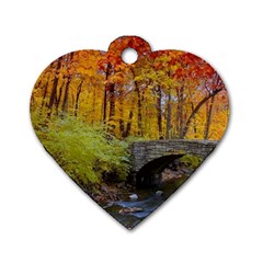 Stone Country Bridge Dog Tag Heart (Two Sides) from ArtsNow.com Front