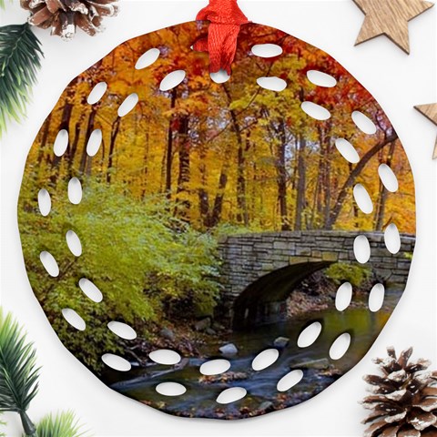 Stone Country Bridge Round Filigree Ornament (Two Sides) from ArtsNow.com Front