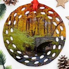 Stone Country Bridge Round Filigree Ornament (Two Sides) from ArtsNow.com Back