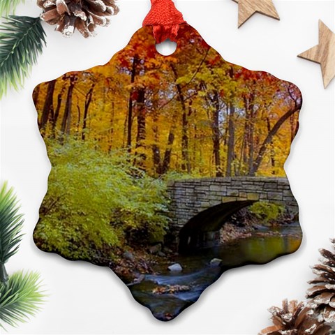 Stone Country Bridge Snowflake Ornament (Two Sides) from ArtsNow.com Front