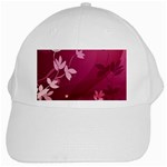 Pink Flower Art White Cap