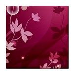 Pink Flower Art Tile Coaster