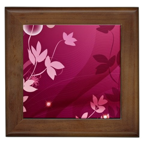 Pink Flower Art Framed Tile from ArtsNow.com Front