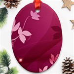 Pink Flower Art Ornament (Oval)