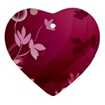 Pink Flower Art Ornament (Heart)