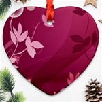 Pink Flower Art Ornament (Heart)