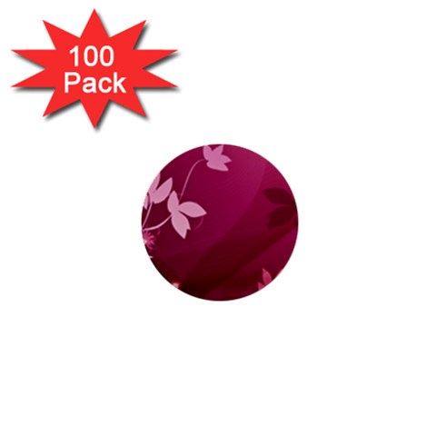 Pink Flower Art 1  Mini Button (100 pack)  from ArtsNow.com Front