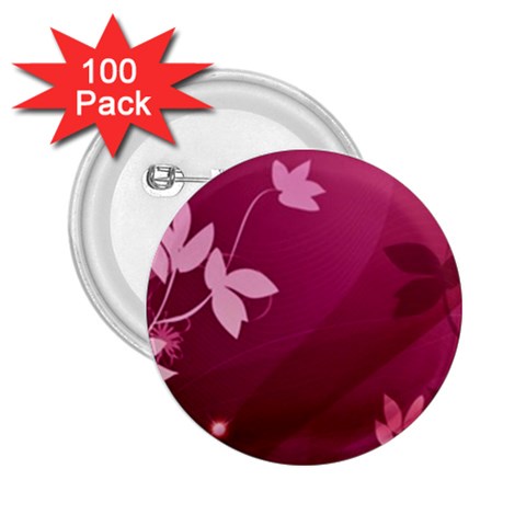 Pink Flower Art 2.25  Button (100 pack) from ArtsNow.com Front