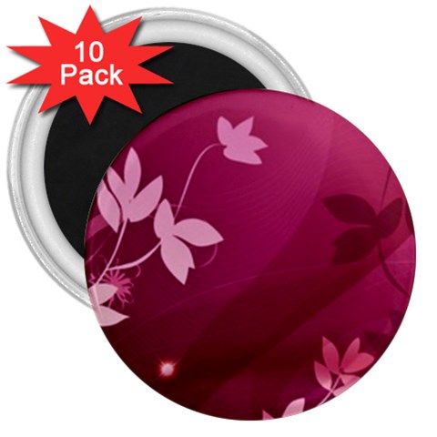 Pink Flower Art 3  Magnet (10 pack) from ArtsNow.com Front