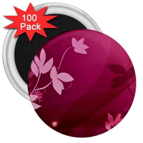 Pink Flower Art 3  Magnet (100 pack) from ArtsNow.com Front