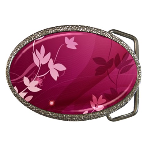 Pink Flower Art Belt Buckle from ArtsNow.com Front