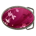 Pink Flower Art Belt Buckle