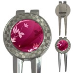 Pink Flower Art 3-in-1 Golf Divot