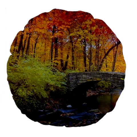 Stone Country Bridge Large 18  Premium Flano Round Cushion  from ArtsNow.com Front