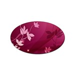 Pink Flower Art Sticker (Oval)