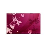 Pink Flower Art Sticker (Rectangular)