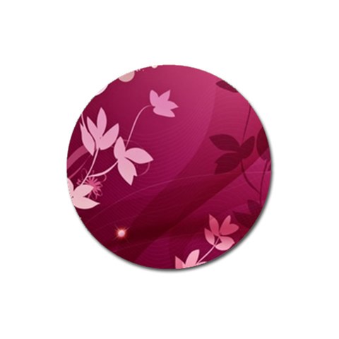 Pink Flower Art Magnet 3  (Round) from ArtsNow.com Front