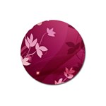 Pink Flower Art Magnet 3  (Round)