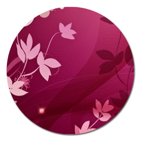 Pink Flower Art Magnet 5  (Round) from ArtsNow.com Front