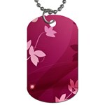 Pink Flower Art Dog Tag (One Side)