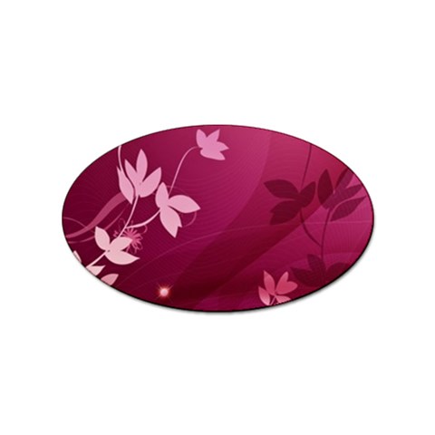 Pink Flower Art Sticker Oval (100 pack) from ArtsNow.com Front