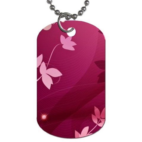 Pink Flower Art Dog Tag (Two Sides) from ArtsNow.com Front