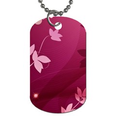 Pink Flower Art Dog Tag (Two Sides) from ArtsNow.com Back