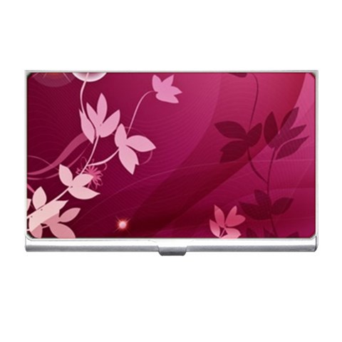 Pink Flower Art Business Card Holder from ArtsNow.com Front