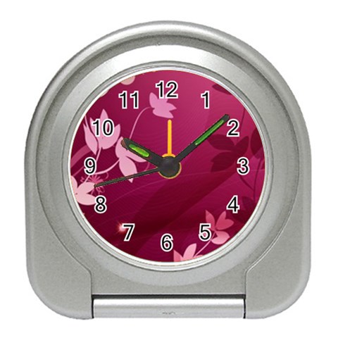 Pink Flower Art Travel Alarm Clock from ArtsNow.com Front