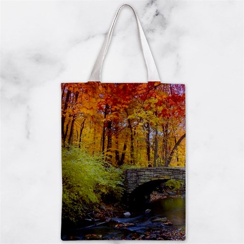Stone Country Bridge Zipper Classic Tote Bag from ArtsNow.com Front