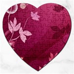 Pink Flower Art Jigsaw Puzzle (Heart)
