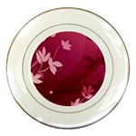 Pink Flower Art Porcelain Plate