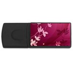 Pink Flower Art USB Flash Drive Rectangular (4 GB)