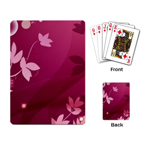 Pink Flower Art Playing Cards Single Design from ArtsNow.com Back