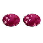 Pink Flower Art Cufflinks (Oval)