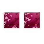 Pink Flower Art Cufflinks (Square)