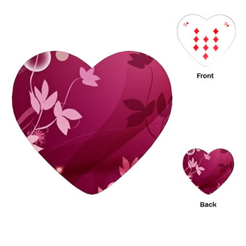 Pink Flower Art Playing Cards (Heart) from ArtsNow.com Front