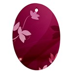 Pink Flower Art Oval Ornament (Two Sides)