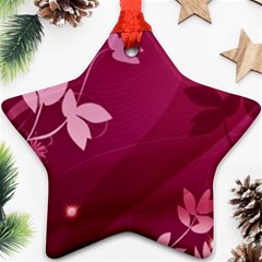 Pink Flower Art Star Ornament (Two Sides) from ArtsNow.com Front