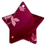 Pink Flower Art Star Ornament (Two Sides)