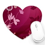 Pink Flower Art Heart Mousepad