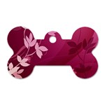 Pink Flower Art Dog Tag Bone (One Side)